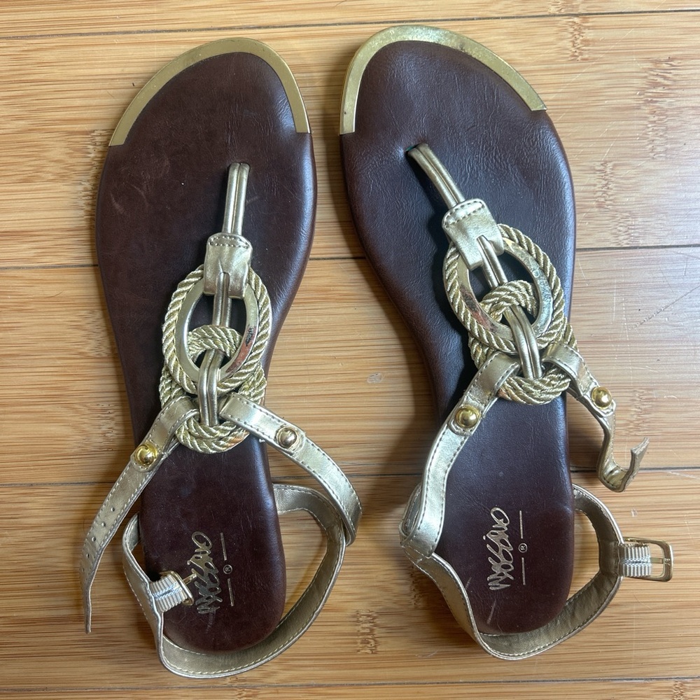Mossimo Supply Co. Women's Gold and Brown Sandals